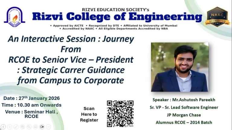 An Interactive Session: From RCOE to Senior Vice President — Strategic Career Guidance from Campus to Corporate