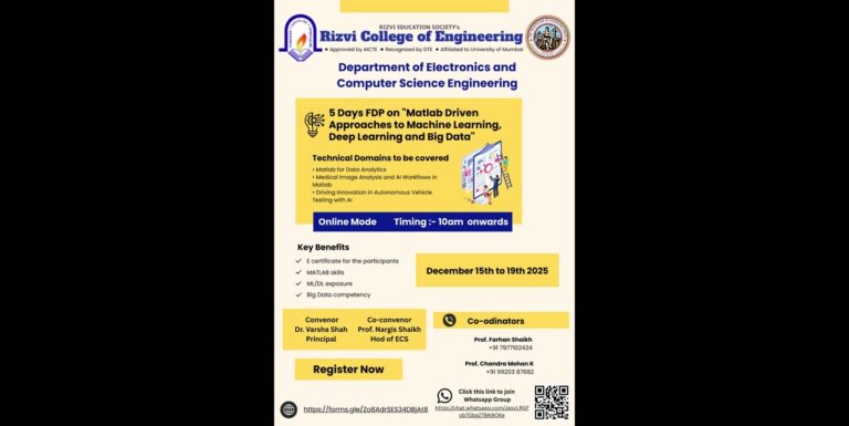 5 Days FDP on MATLAB Driven Approaches to Machine Learning, Deep Learning and Big Data by Department of ECS