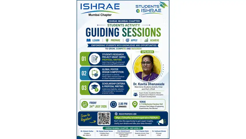 Mechanical Department: ISHRAE RCOE Students Activity Guiding Session ​