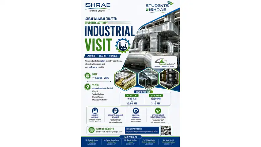 Mechanical Department: ISHRAE RCOE Students Activity Industrial Visit​